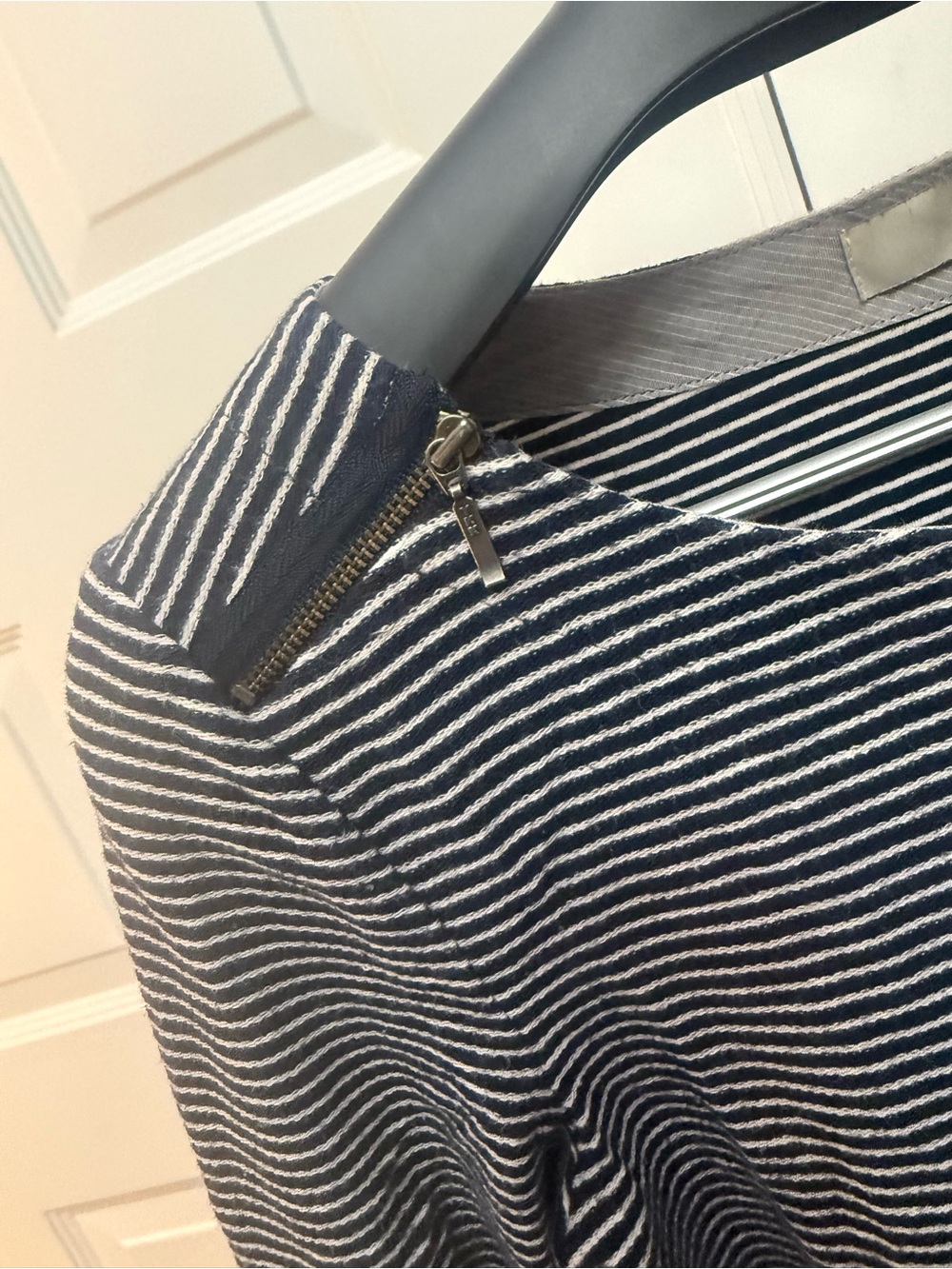 LOFT Navy and White Striped Knit Tunic - Picture 2 of 4